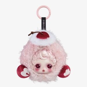 Skull panda now you found me pop mart key chain purse headphone pink